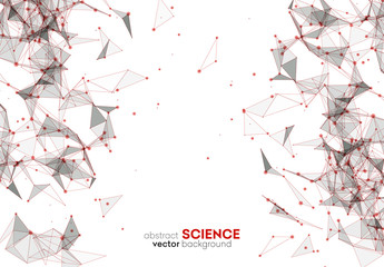 Poster - Wireframe mesh polygonal background. 
