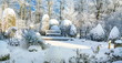 canvas print picture - Winter im Garten
