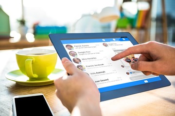 Poster - Composite image of smartphone chat