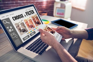 Poster - Composite image of smartphone app menu