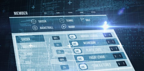 Poster - composite image of blue matrix and codes