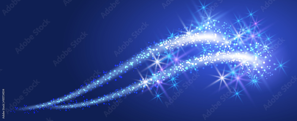 Glowing background with sparkle curved lines - obrazy, fototapety, plakaty 