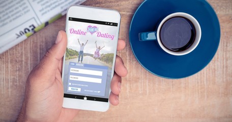 Poster - Composite image of online dating app