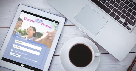 Poster - Composite image of online dating app