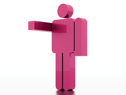 Abstract man figure rendered on white background