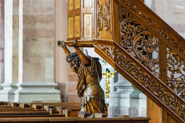 Wall Mural - Baroque style church interior view