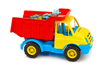 Canvas Print - Toy truck with puzzle