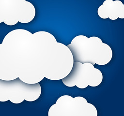 Wall Mural - Clouds on a dark blue background vector