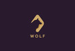 Wolf Head Logo design Negative space style. Dog zoo flat icon