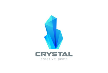 Poster - crystal gems logo abstract design. jewelry real estate icon
