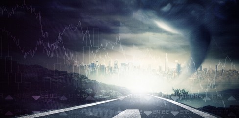 Poster - Composite image of stocks and shares
