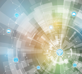 Poster - Internet of things, abstract image, vector illustration