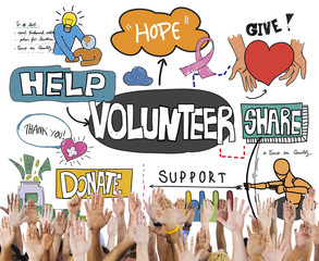 Wall Mural - Volunteer Voluntary Volunteering Assist Charity Concept