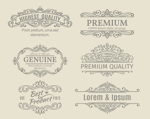 Wall Mural -  Banners Labels Frames Calligraphic Design Elements 