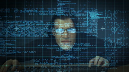 Aufkleber - Burglar hacking into computer