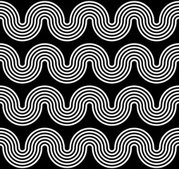 Aufkleber - Waving parallel lines seamlessly repeatable monochrome pattern