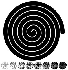 Fototapete - Archimedean, arithmetic abstract spiral set on white