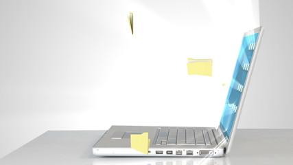 Poster - Folder icons popping up from laptop