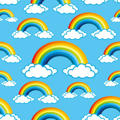 Poster - Rainbows pattern for seamless background.