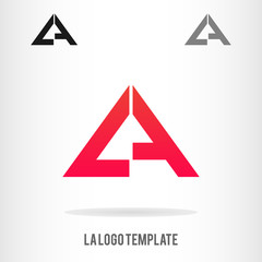 Letters L and A logo template. Business logo template