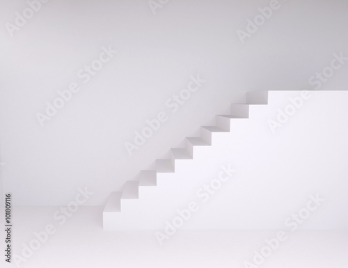 Cuadros en Lienzo Habitación vacía con escaleras ascendentes, con el suelo y la pared