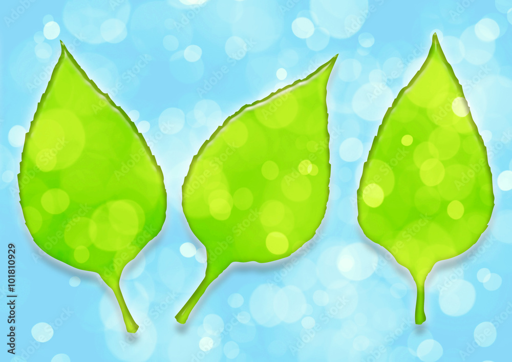 葉っぱが三枚ある背景 Stock Illustration | Adobe Stock