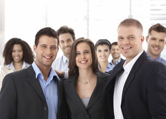 Canvas Print - Group of happy successful business people smiling