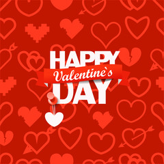 Poster - Happy valentines day greeting card. Vector illustration