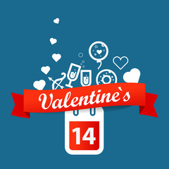Poster - Happy valentines day greeting card. Vector illustration