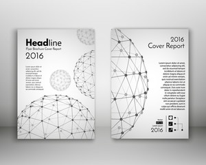 Aufkleber - Science design vector template. Cover annual report in A4 size.