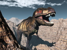 Tyrannosaurus Rex Dinosaur Roaring - 3D Render