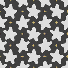 Wall Mural - Vector seamless pattern stars in doodle style. Hand drawing.