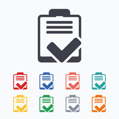 Poster - checklist sign icon. control list symbol.