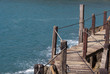 Wooden bridge at Cliff and Sea