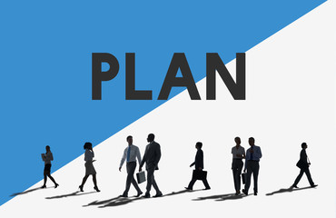 Wall Mural - Business People Commuter Plan Planning Concept