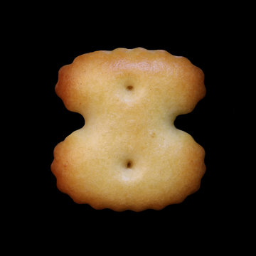 number 8 from Bread isolated on black background