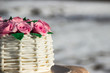 cake in the form of a basket of roses