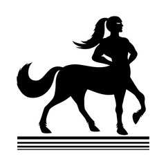 Canvas Print - Strong centaur in majestic pose on a white background