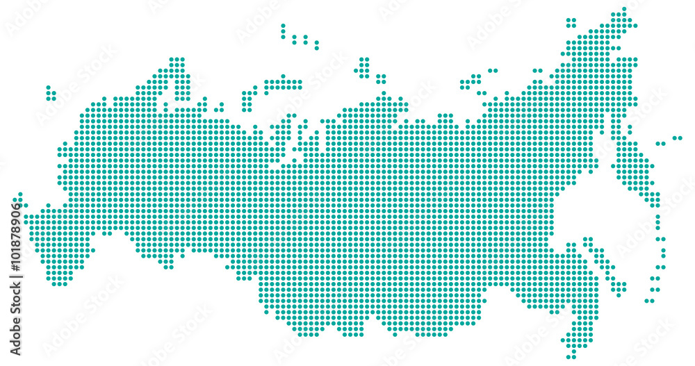Russland in Punkten - Türkis - obrazy, fototapety, plakaty 
