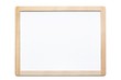 Magnetic whiteboard isolated on white with wooden frame