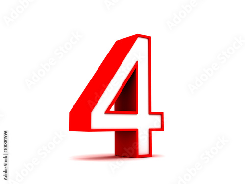3d Letter 4 From My Metal Letter Collection Red Buy This Stock