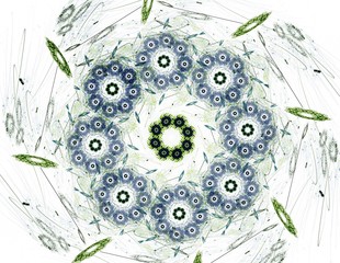 Poster - elementary particles series. interplay of abstract fractal forms on the subject of nuclear physics s