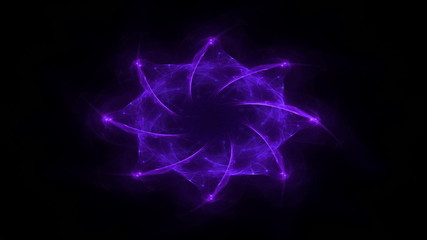 Poster - Abstract seamless loop of glowing fractal lights.