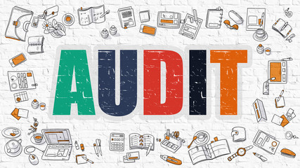 Poster - Audit on White Brick Wall.
