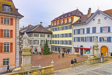 Sticker - Street view from St Ursus Cathedral in Solothurn