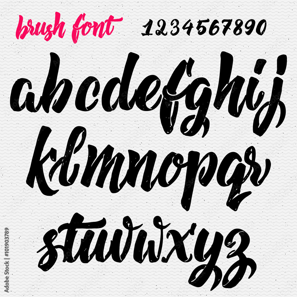Hand drawn font handwriting brush Stock Vector | Adobe Stock
