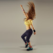 © Stasique - Young energetic woman with disheveled hair dancing  hip hop. Concept of lifestyle, sport and health.