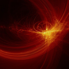 Wall Mural - red and orange glow energy wave.