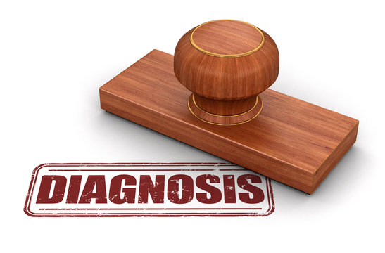 Stamp diagnosis.  Image with clipping path