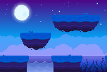 Game Background Made From Seamless Endless Elements. Vector Assets And Layers For Mobile Games